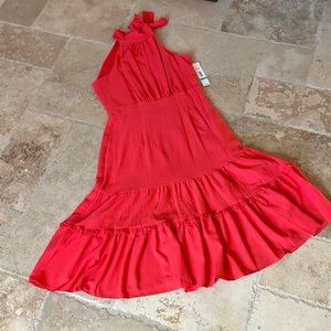 NWT Tie Neck Midi Dress